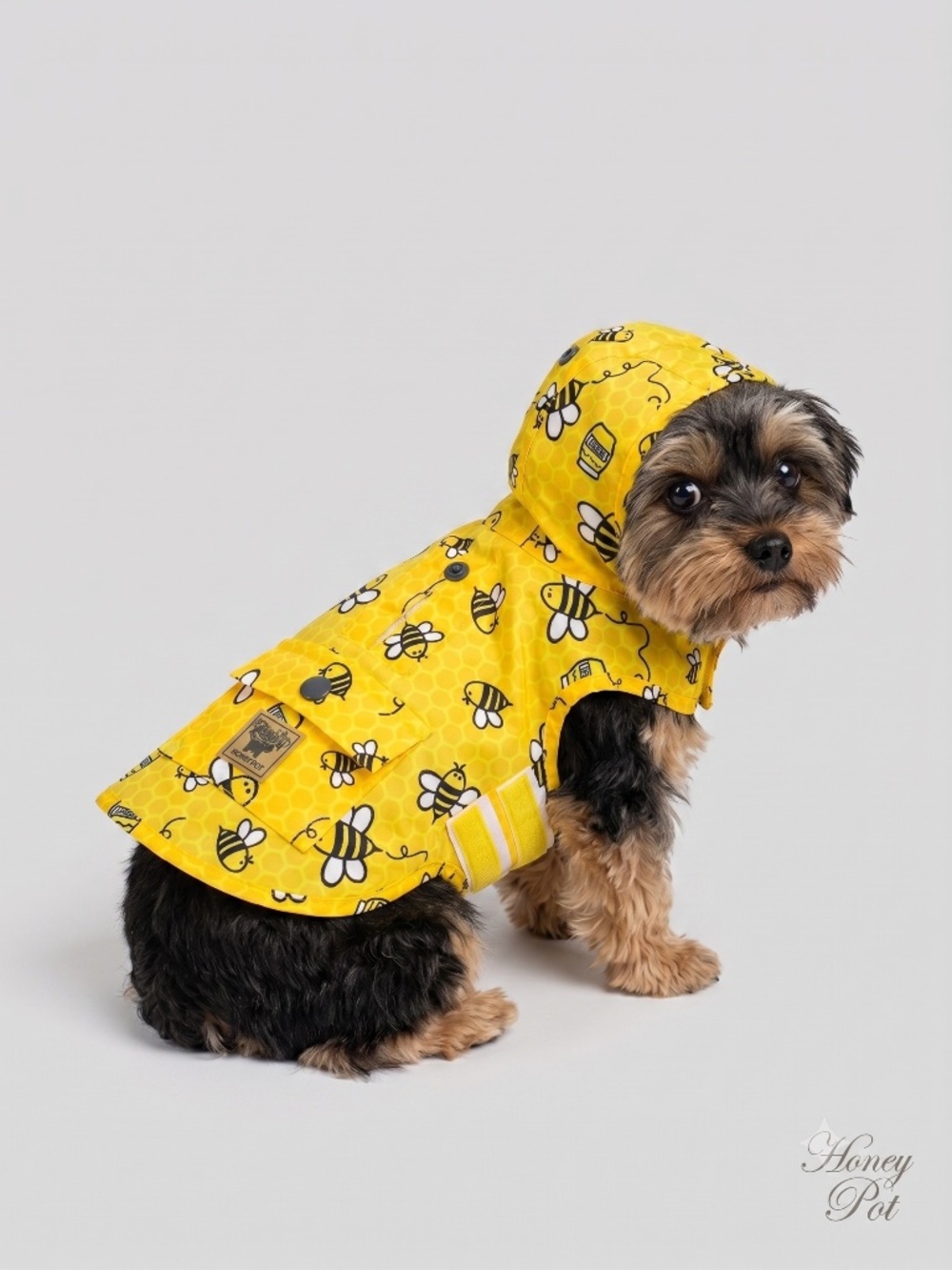 Canada Pooch "Torrential Tracker" Raincoat (Yellow Honeybee Print) for a Dog